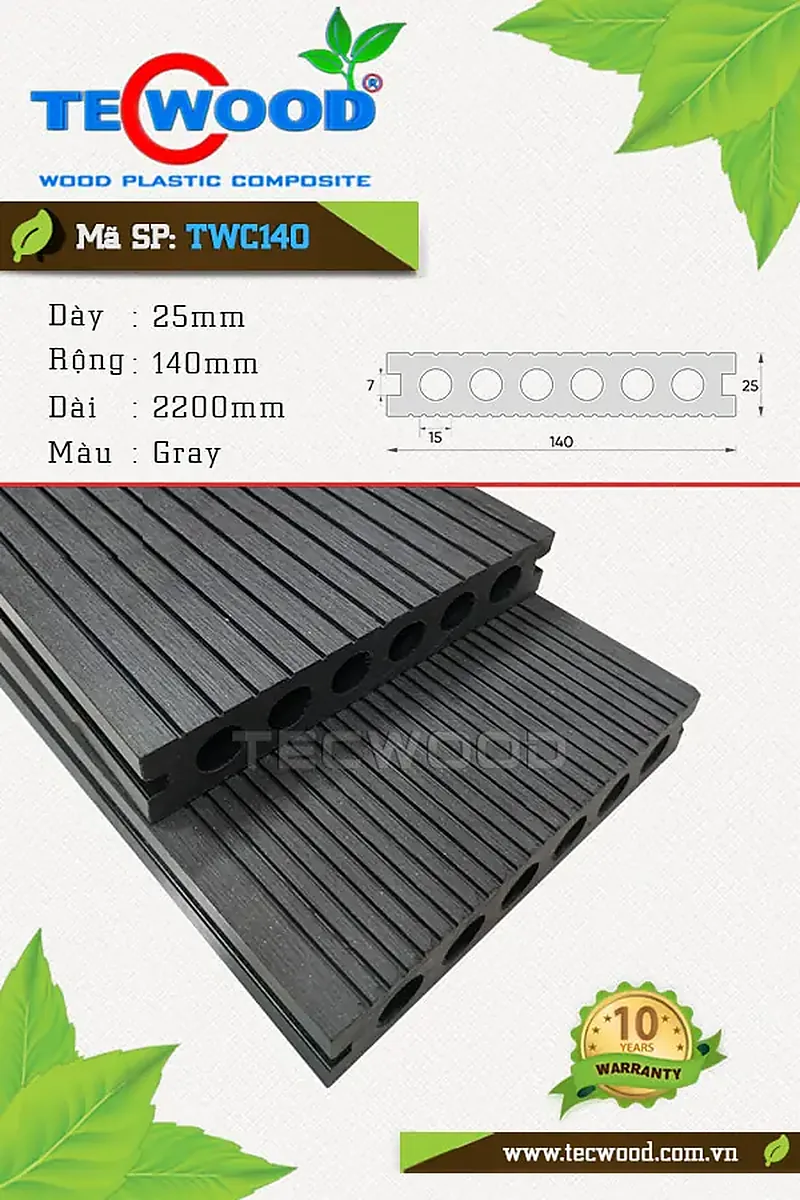 Sàn gỗ ngoài trời TecWood TWC140-Cedar